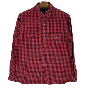 Old Navy Flannel Shirt Men’s XL Red Blue Plaid Cotton Pocket